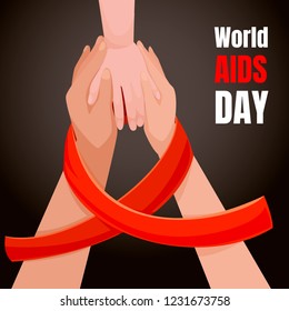 Aids day concept background. Cartoon illustration of aids day vector concept background for web design