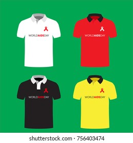 AIDS DAY DESIGN FOR LOGO BROCHURE T-SHIRT
