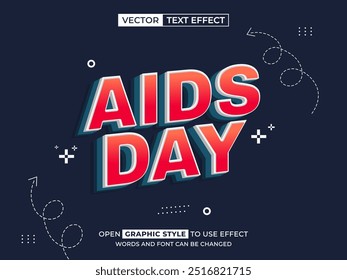 aids day editable text, font effect, 3d text for title