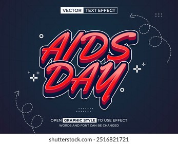 aids day editable text, font effect, 3d text for title