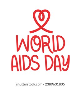 aids day message with heart icon