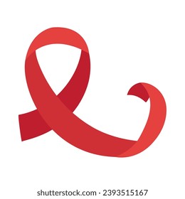 aids day ribbon red illustration vector isolated