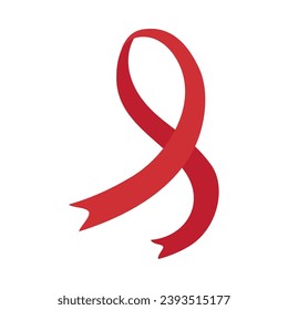 aids day ribbon red vector isolated