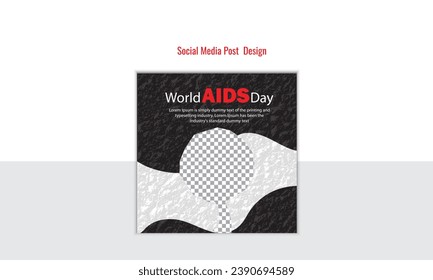Diseño de publicaciones en redes sociales del Día del SIDA en Instagram