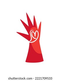 ayuda para el soporte diario con icono de mano aislado