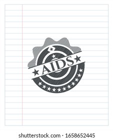 AIDS drawn in pencil. Vector Illustration. Detailed.