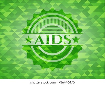 AIDS green mosaic emblem