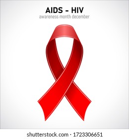 AIDS HIV Red Ribbon Vector
