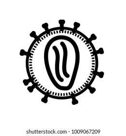 Ilustración vectorial lineal del virus VIH/SIDA