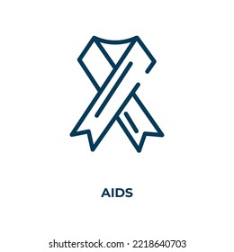 AIDS Symbol. Lineare Vektorgrafik. Umriss-Hilfen Symbol-Vektorgrafik. Dünnliniensymbol für Web- und mobile Apps, Logo, Printmedien.