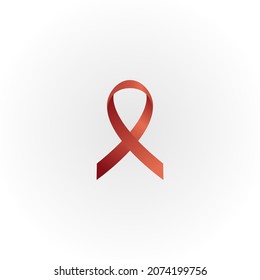 AIDS icon in red in the form of a ribbon. World AIDS Day, December 1. Logotype. 