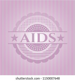 AIDS pink emblem. Retro