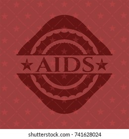 AIDS realistic red emblem