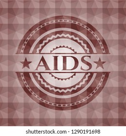 AIDS red polygonal badge. Seamless.