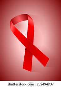 AIDS red ribbon background. Vector illustration.