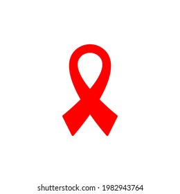 Aids red ribbon color icon. Awareness ribbon. World Aids Day concept. Trendy flat isolated symbol sign used for: illustration, outline, logo, mobile, app, design, web, dev, ui, ux, gui. Vector EPS 10