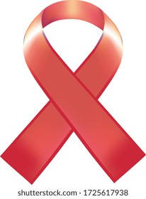 Aids red ribbon icon, vector illustration. Breast cancer awareness ribbon icon symbol