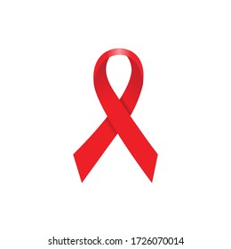 Aids red ribbon icon, vector illustration.
