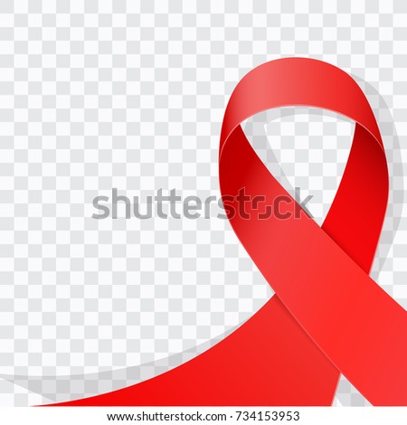 AIDS Red Ribbon On Transparent Background Stock Vector (Royalty Free ...