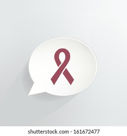 Aids Red Ribbon Speech Bubble