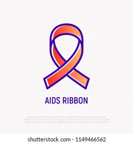 AIDs red ribbon, symbol of support and care. Modern vector illustration for World AIDs day.