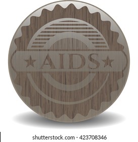 AIDS retro style wood emblem