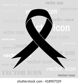 AIDS ribbon black vector icon