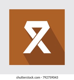 AIDS Ribbon flat icon with long shadow