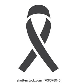 AIDS ribbon glyph icon, medicine and healthcare, charity sign vector graphics, a solid pattern on a white background, eps 10.