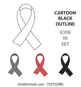 AIDS ribbon icon in cartoon style isolated on white background. Drugs symbol stock vector illustration.