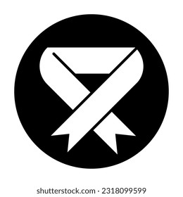 Aids Ribbon Icon Logo Community Black Circle White Design