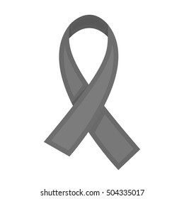AIDS ribbon icon in monochrome style isolated on white background. Drugs symbol stock vector illustration.