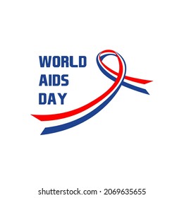 Aids ribbon illustration design, this design was modified from the country's flag in Europe into the shape of a ribbon, so this design is suitable for use as a world aids commemoration day.