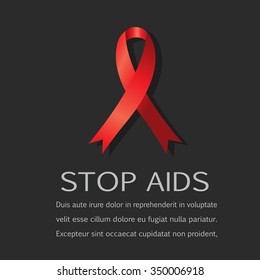 Aids ribbon on black background.