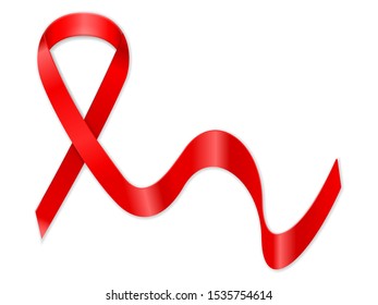 Aids ribbon on a white background. Vector illustration.
