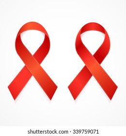 AIDS Ribbon Set Isolated on White Background. Vector illustration