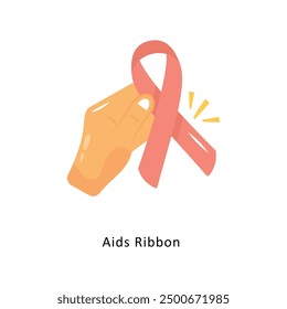 Aids Ribbon Vector Flat Icon Design illustration Symbol on White background EPS 10 File