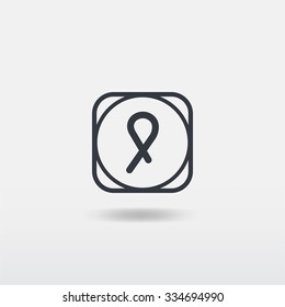 AIDS ribbon vector icon.