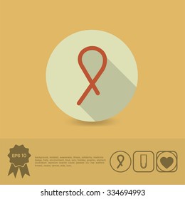 AIDS ribbon vector icon.
