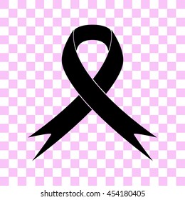 AIDS ribbon vector icon - black illustration