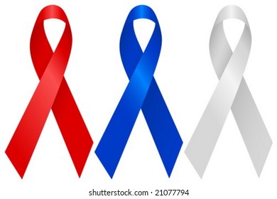 Aids ribbons on a white background. vector illustration.
