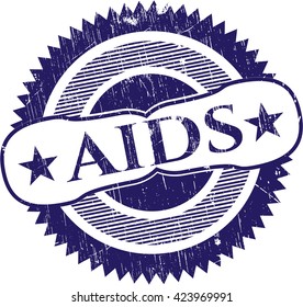 AIDS rubber stamp with grunge texture