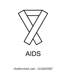 aids sign line icon. Element of medicine icon with name for mobile concept and web apps. Thin line aids sign icon can be used for web and mobile on white background