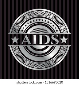 AIDS silvery badge. Vector Illustration. Mosaic.