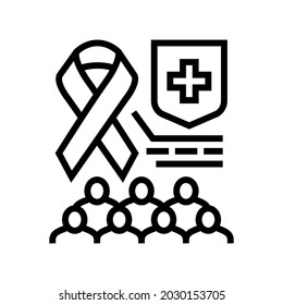 aids social problem line icon vector. aids social problem sign. isolated contour symbol black illustration