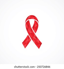 AIDS symbol. Low poly design.