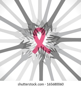 aids symbol or support hand background vector