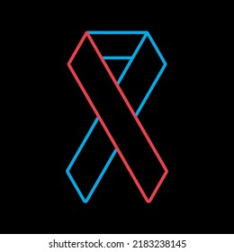 Aids vector icon on black background. Medicine and healthcare, medical support sign. Graph symbol for medical web site and apps design, logo, app, UI