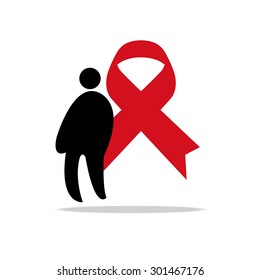 aids vector ribbon red people girl boy