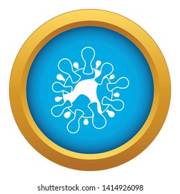 AIDS virus icon blue vector isolated on white background for any design